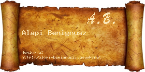 Alapi Benignusz névjegykártya